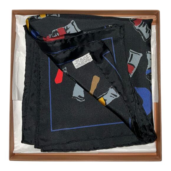 Louis Vuitton 33” Silk Scarf Paint Pattern Black W/Box LV Paint Tube Scarf - Picture 5 of 16